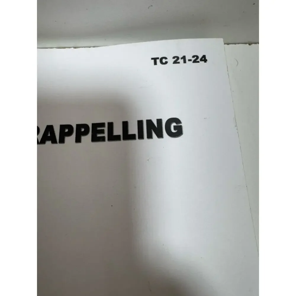 Training Circular TC 21-24 Rappelling January 2008 US Army Military Paperback